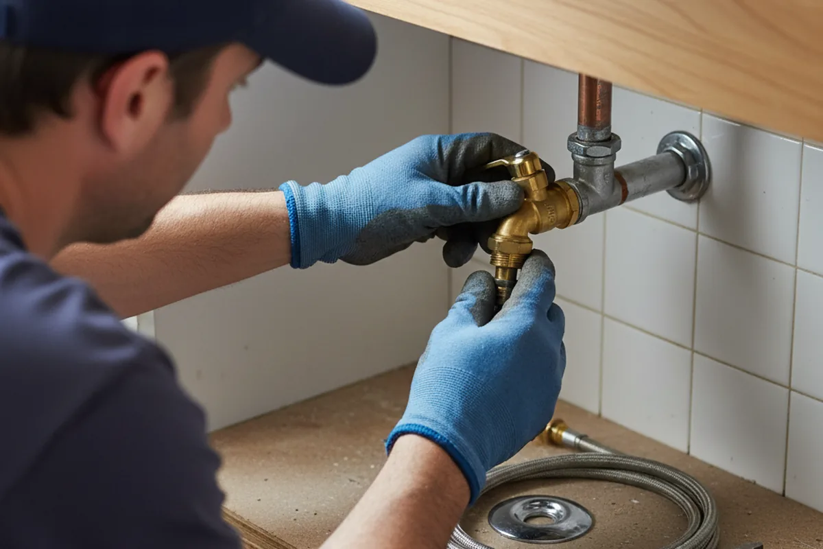 Shutoff valve and fitting work during Emergency Plumbing in Graham